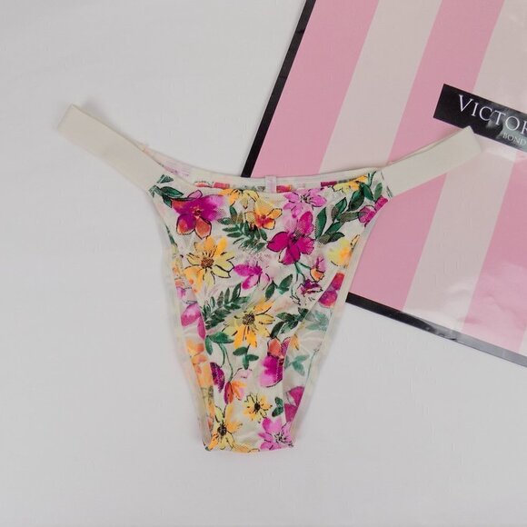 nwt victoria's Secret PINK Brazilian tropical floral lace mesh - Picture 2 of 4